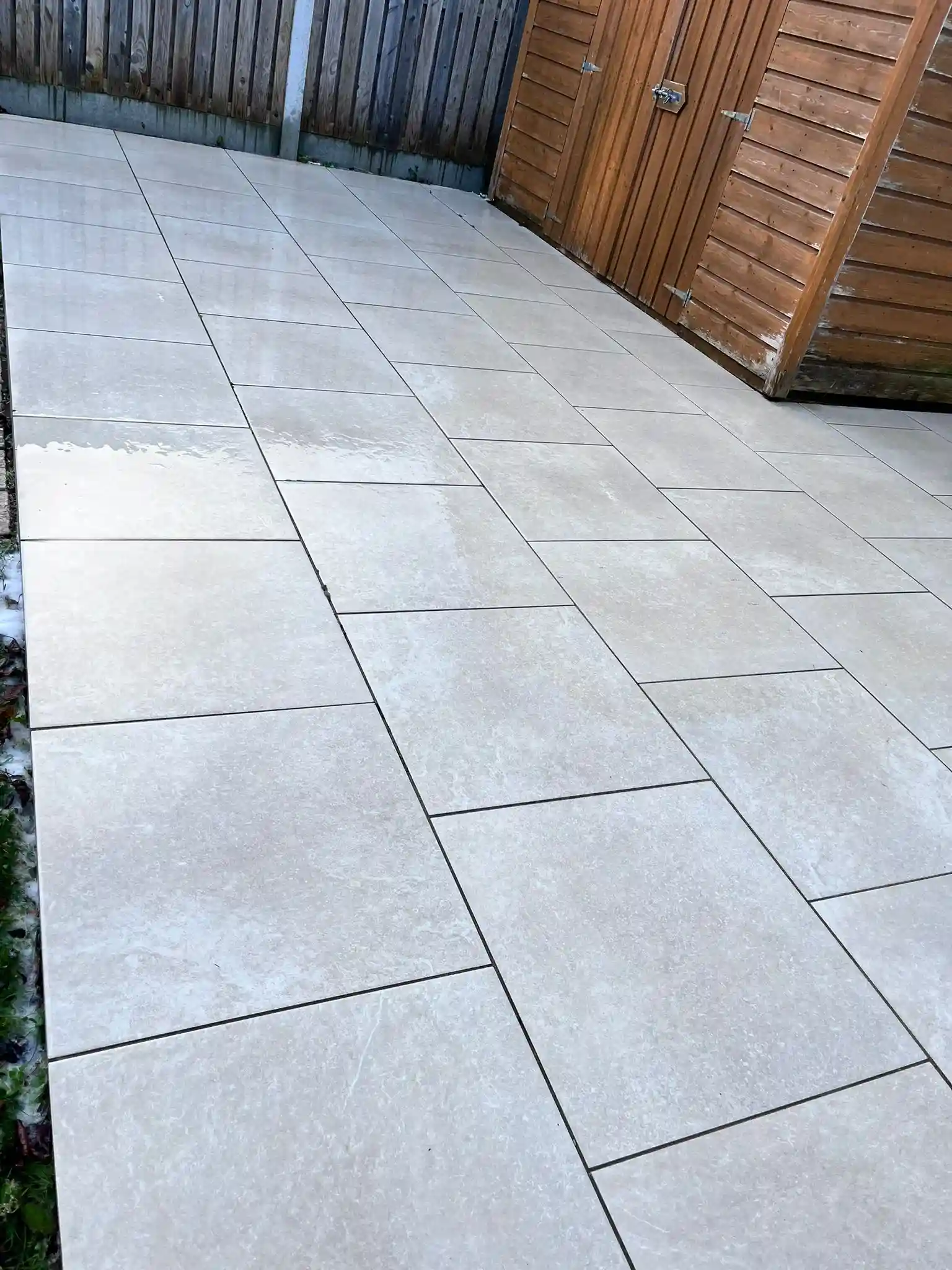 Patio cleaning after Dublin — spotlessly clean porcelain patio restored by Reflect General Maintenance
