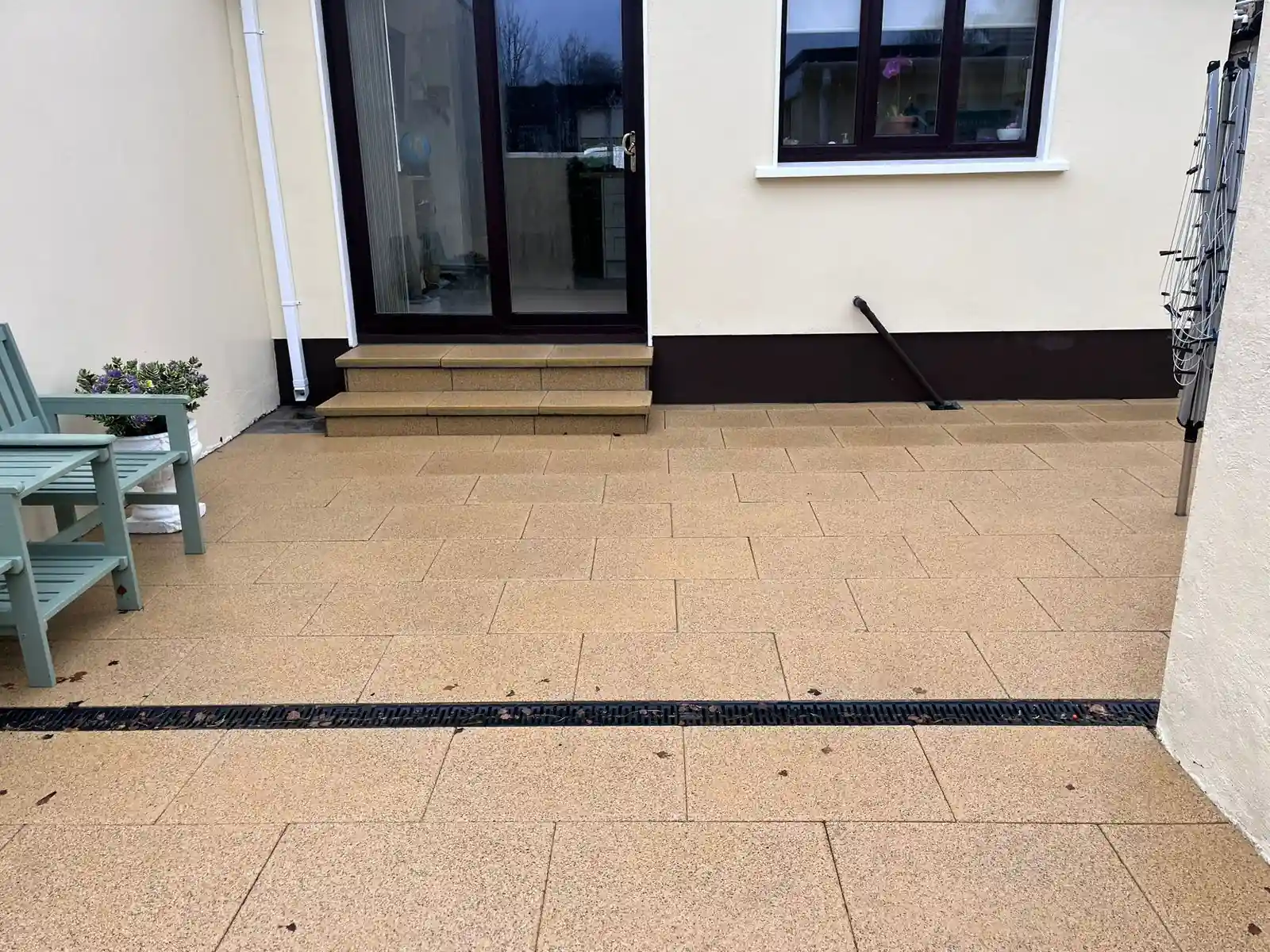 Granite paving after surface cleaning by Reflect General Maintenance in Dublin