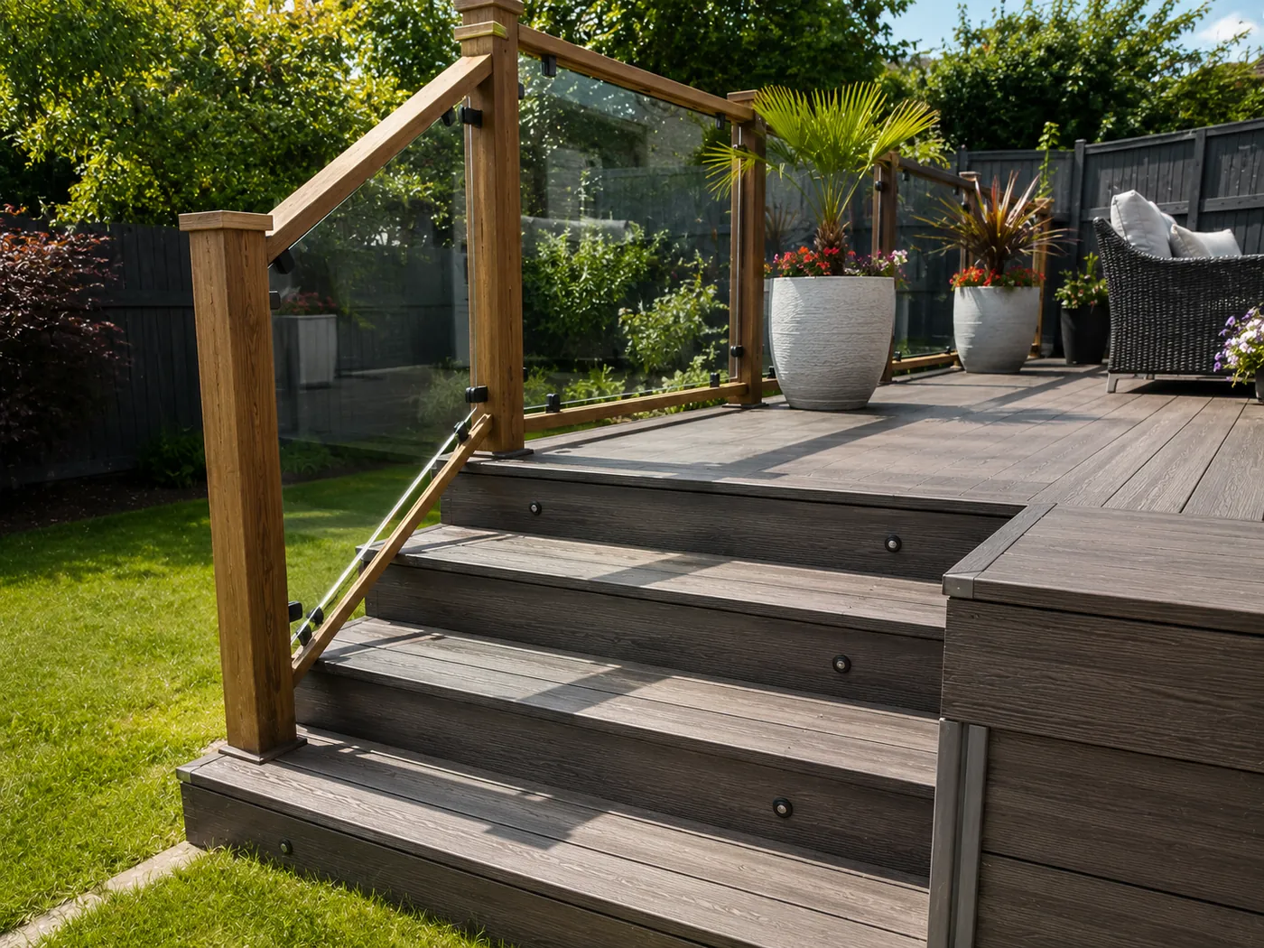 Decking steps and railings in Dublin by Reflect
