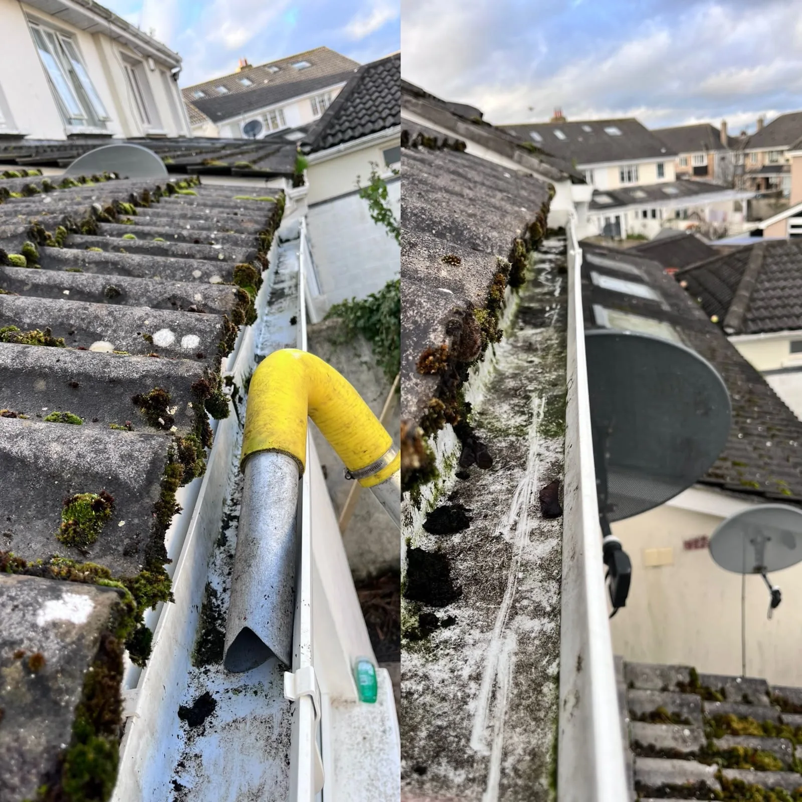 Gutter cleaning before and after in Dublin — Reflect General Maintenance
