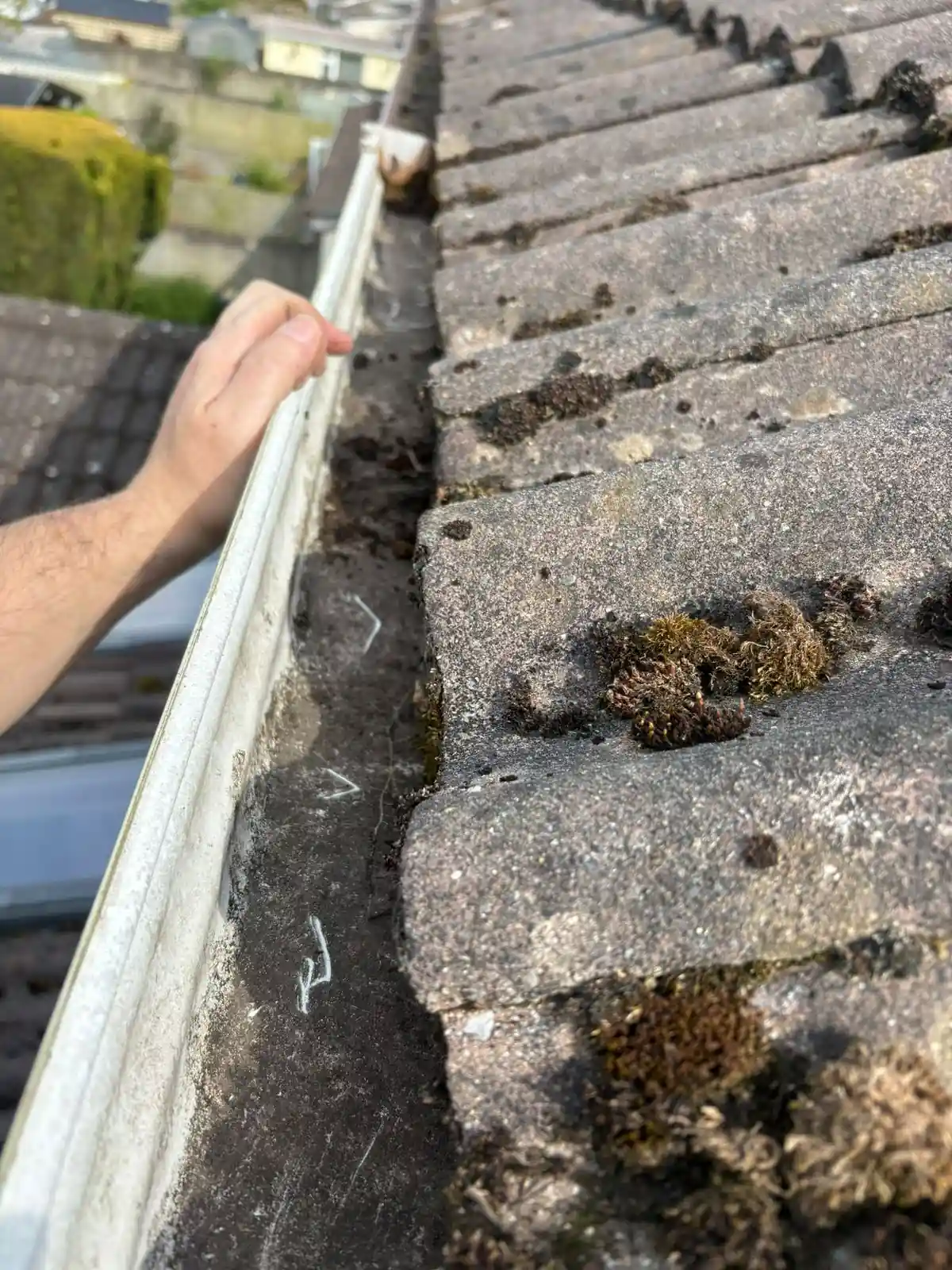 Accessible gutter and downpipe route after cleaning