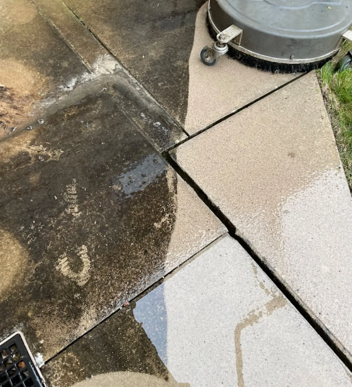 Patio cleaning before and after in Swords, Dublin