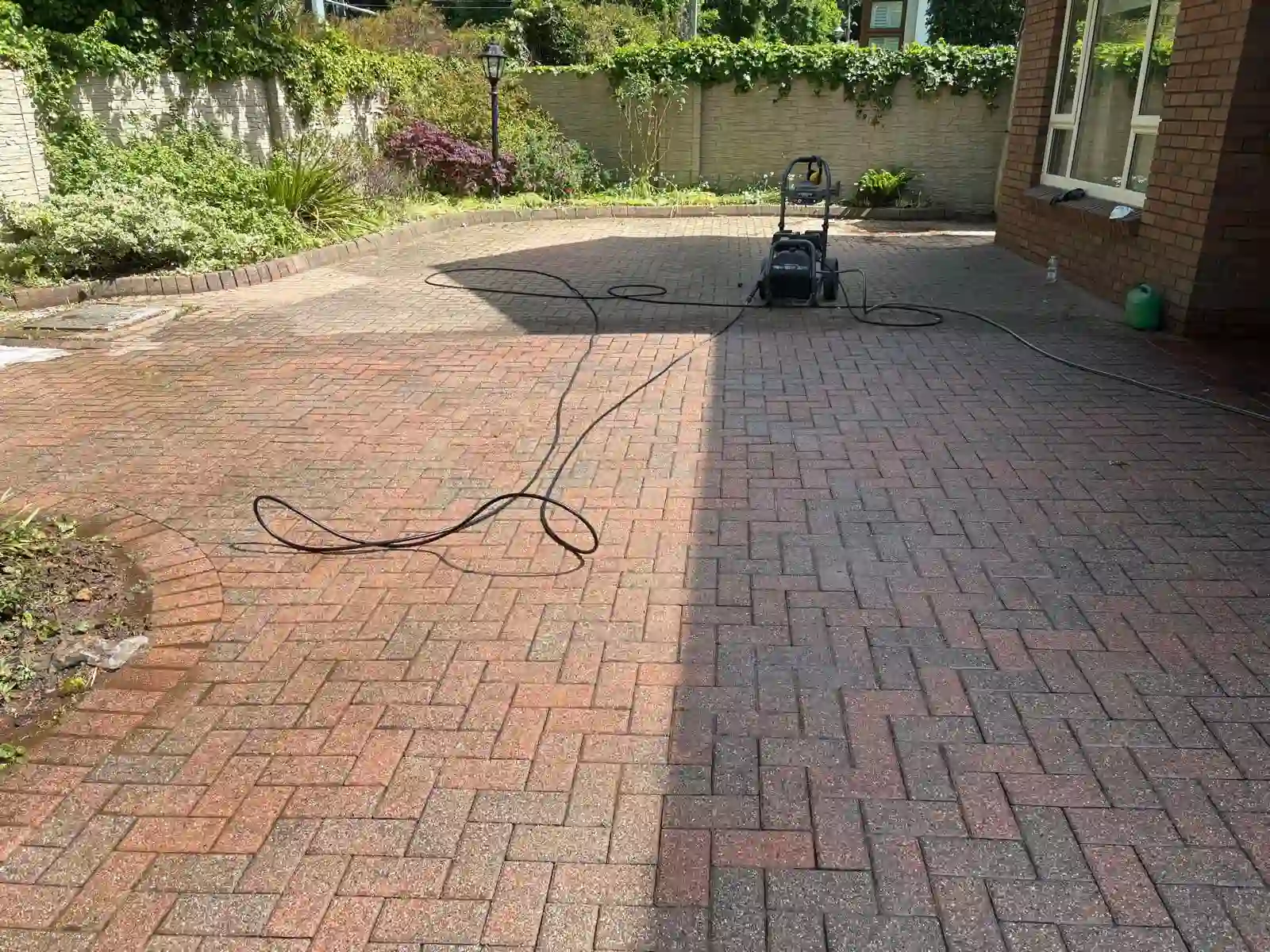 Block paving after driveway cleaning